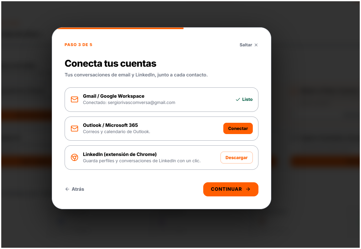 Conecta tus cuentas