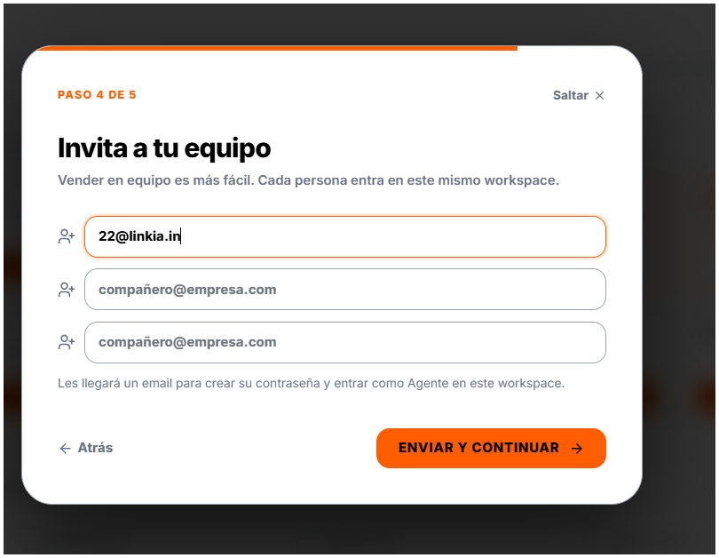Invita a tu equipo