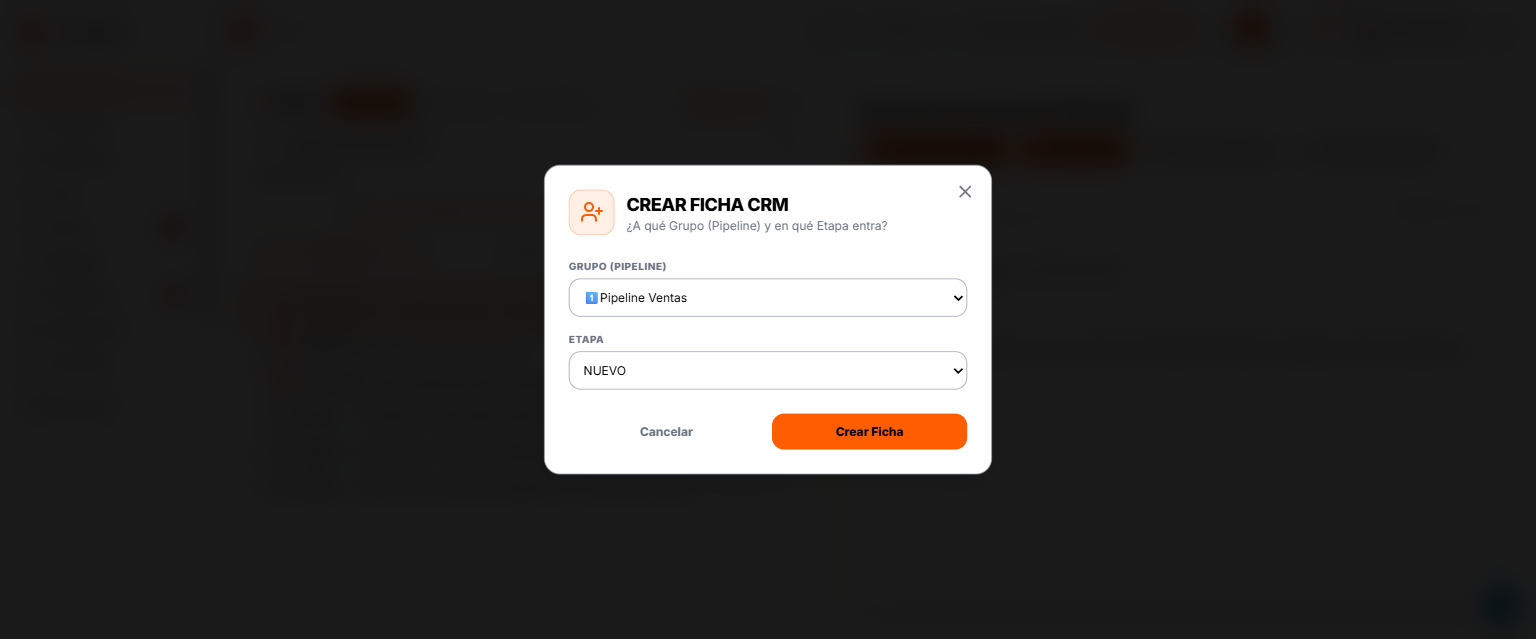 Bandeja: crear una ficha a partir de un correo
