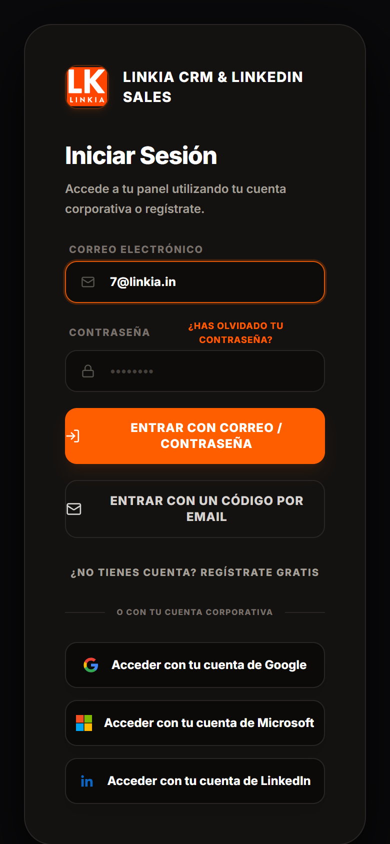 Email escrito, listo para pedir el código
