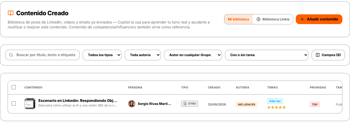 Contenido: tu biblioteca