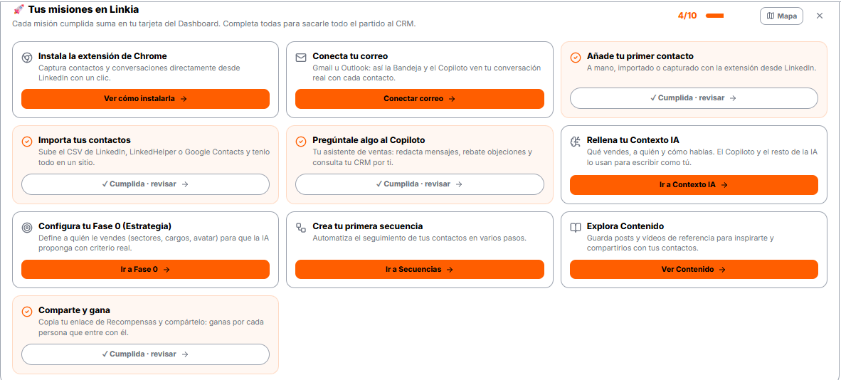 La lista completa de misiones