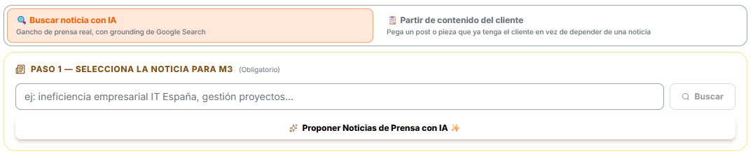 El gancho del M3: una noticia de prensa buscada con IA o un contenido tuyo
