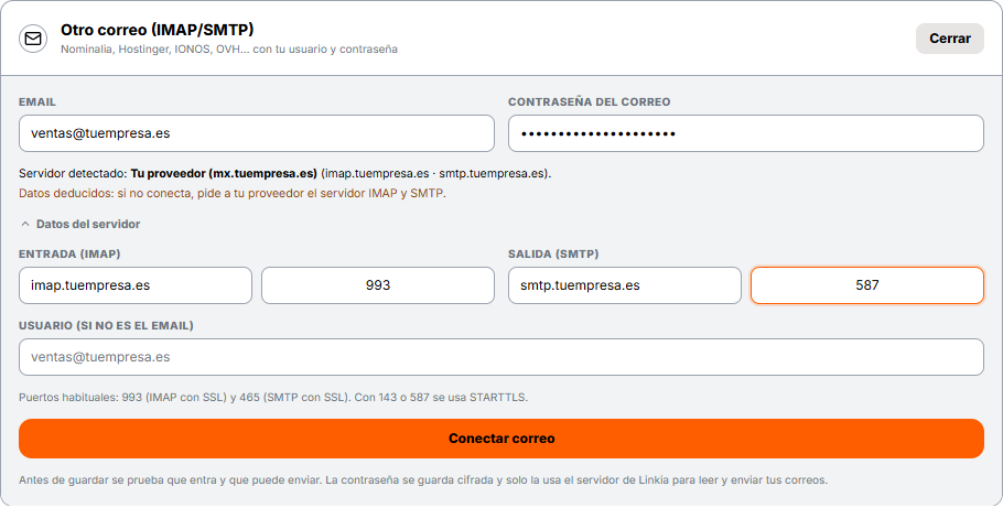 Datos del servidor