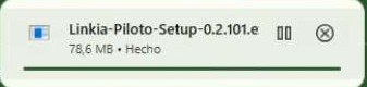 La descarga del instalador del Piloto terminada en Chrome