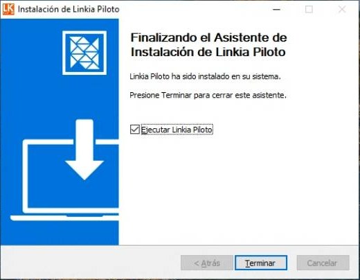 Instalación terminada: pulsa Terminar