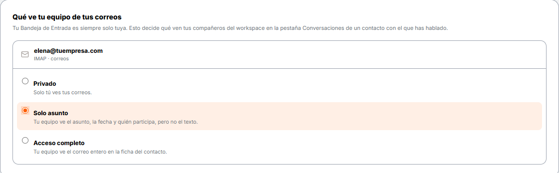 Ajuste Solo asunto