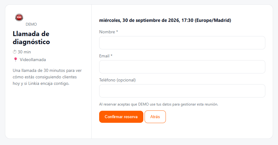 Sus datos antes de confirmar